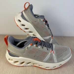 On Running Cloudsurfer Trail Shoes Womens 7 Frost Flame Grey Orange 3WE10102878
